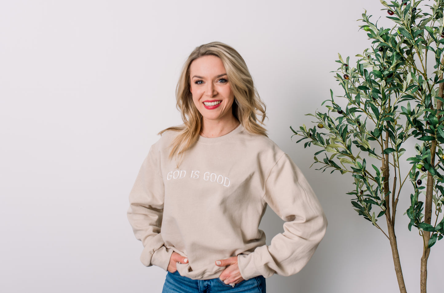 Embroidered GOD IS GOOD Sweatshirt