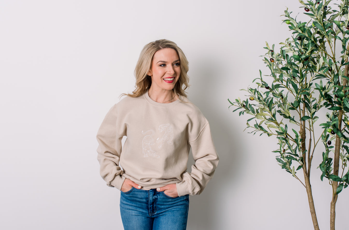 Embroidered Tigers Sweatshirt