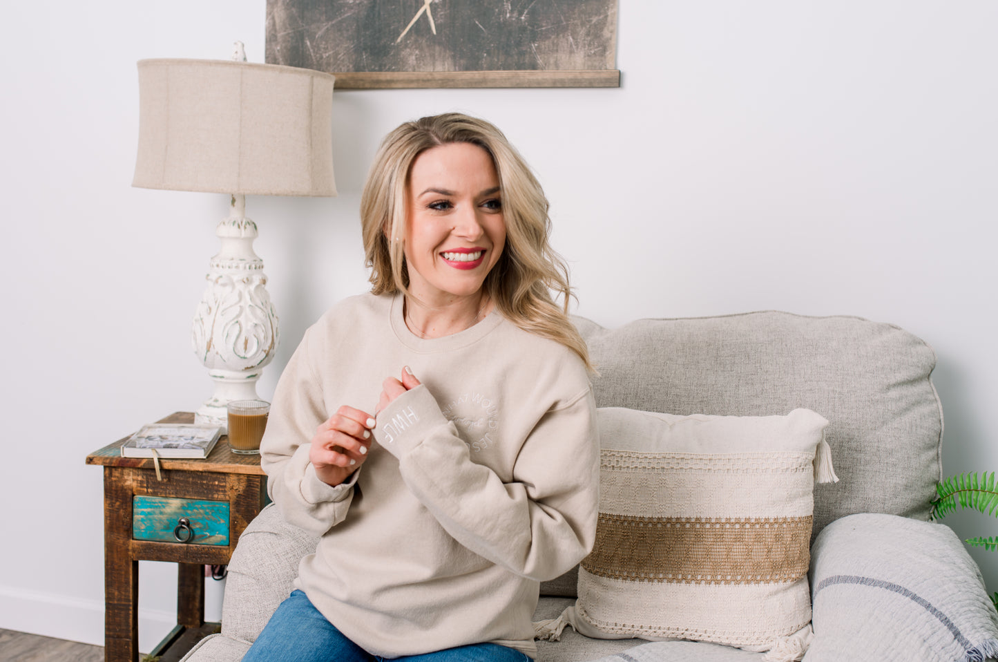 Embroidered Circular WWJD Logo Sweatshirt