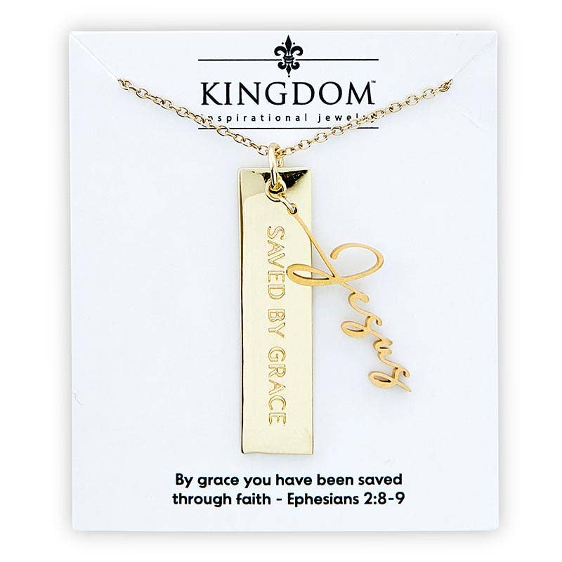 Name Plate Necklace - Jesus