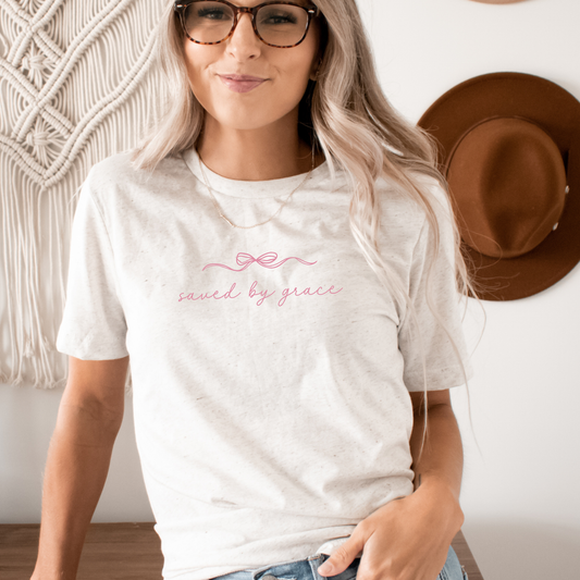 Saved By Grace T-Shirt: Natural