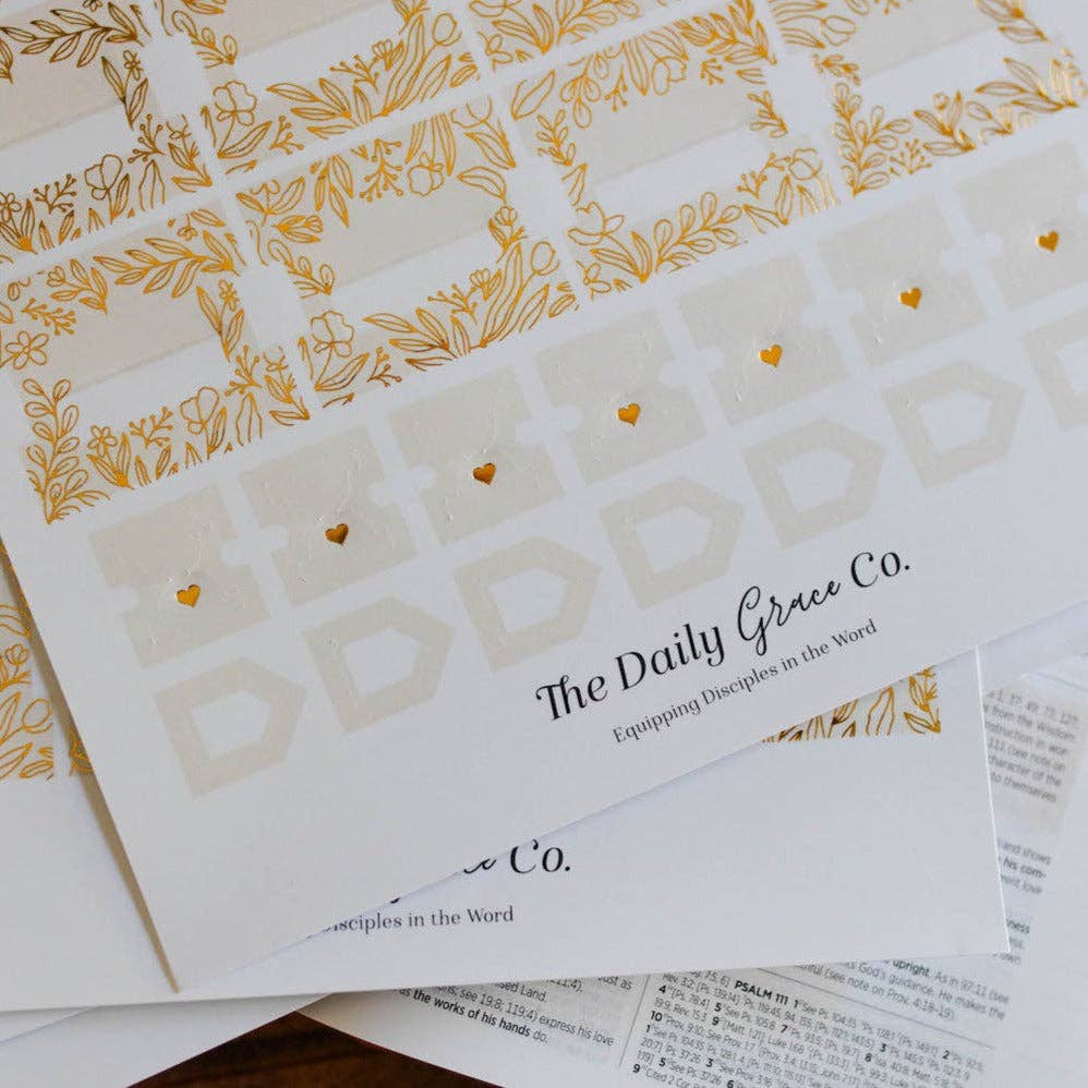 Gold Foil Bible Tabs - Cream