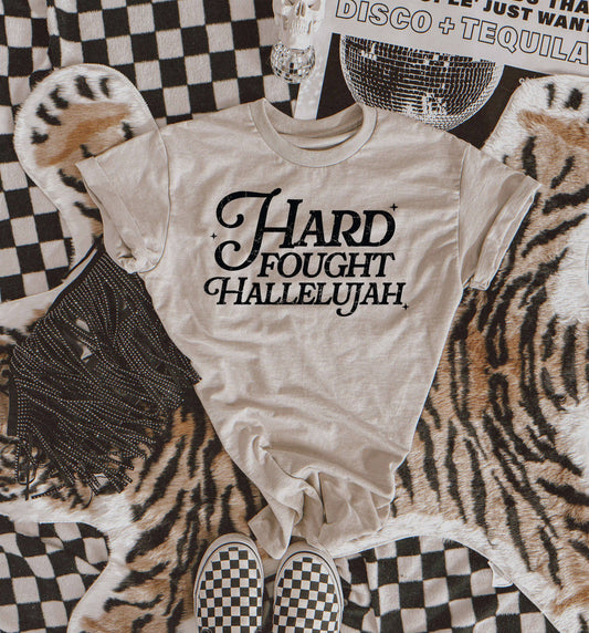 Hard Felt Hallelujah Graphic Tee: Sand