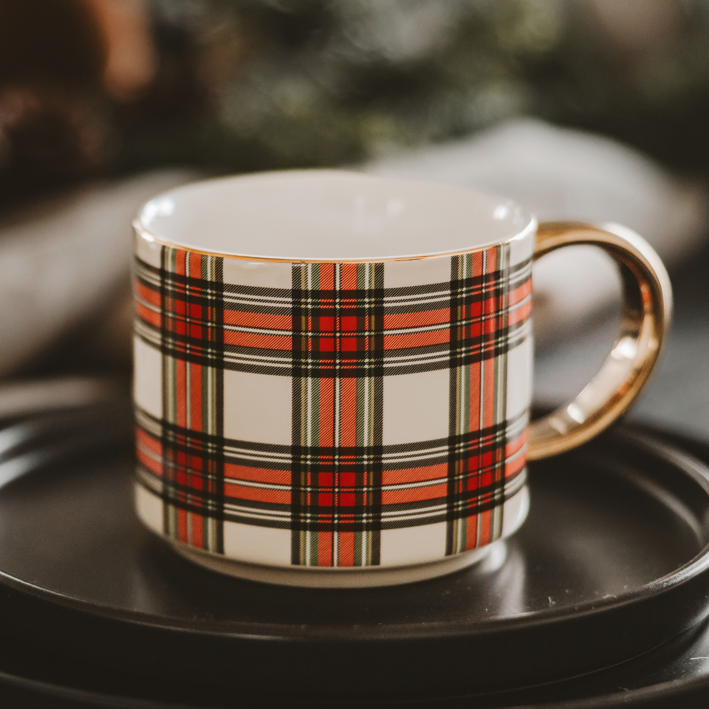 *NEW* White Plaid Coffee Mug - Christmas Decor & Gifts