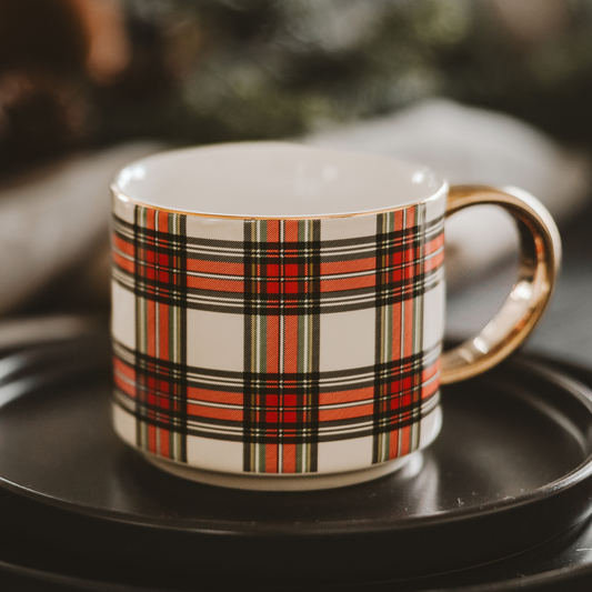 *NEW* White Plaid Coffee Mug - Christmas Decor & Gifts