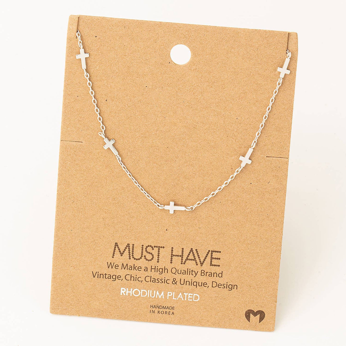 Dainty Cross Station Necklace