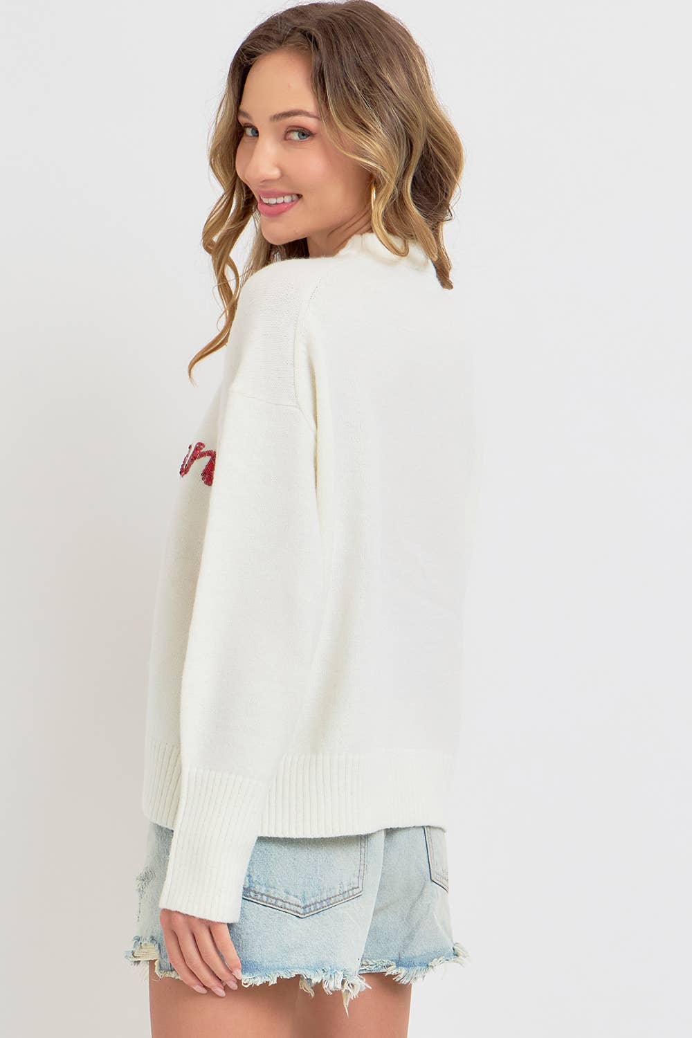 HOLIDAY SWEATER IT'S THE SEASON: IVORY / Contemporary / S