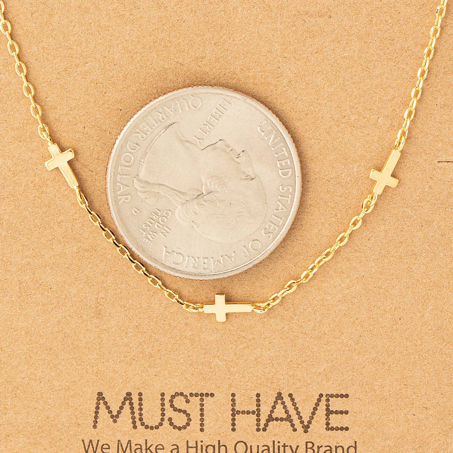 Dainty Cross Station Necklace