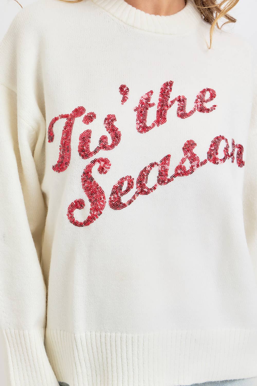 HOLIDAY SWEATER IT'S THE SEASON: IVORY / Contemporary / S