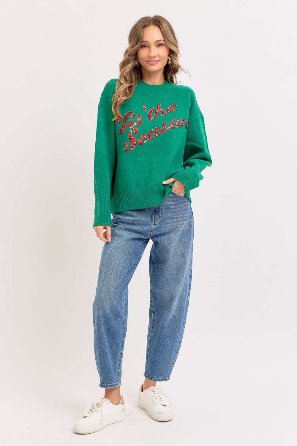 HOLIDAY SWEATER IT'S THE SEASON: IVORY / Contemporary / S