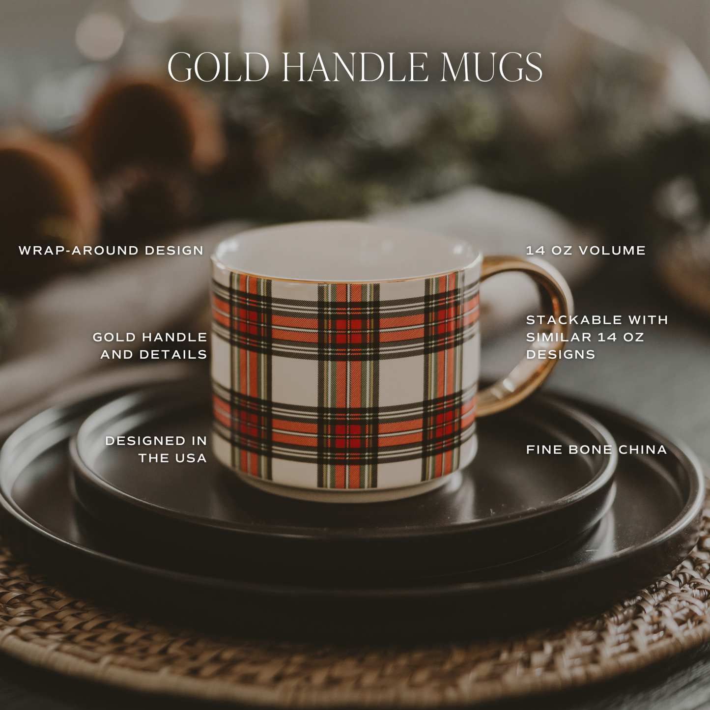 *NEW* White Plaid Coffee Mug - Christmas Decor & Gifts