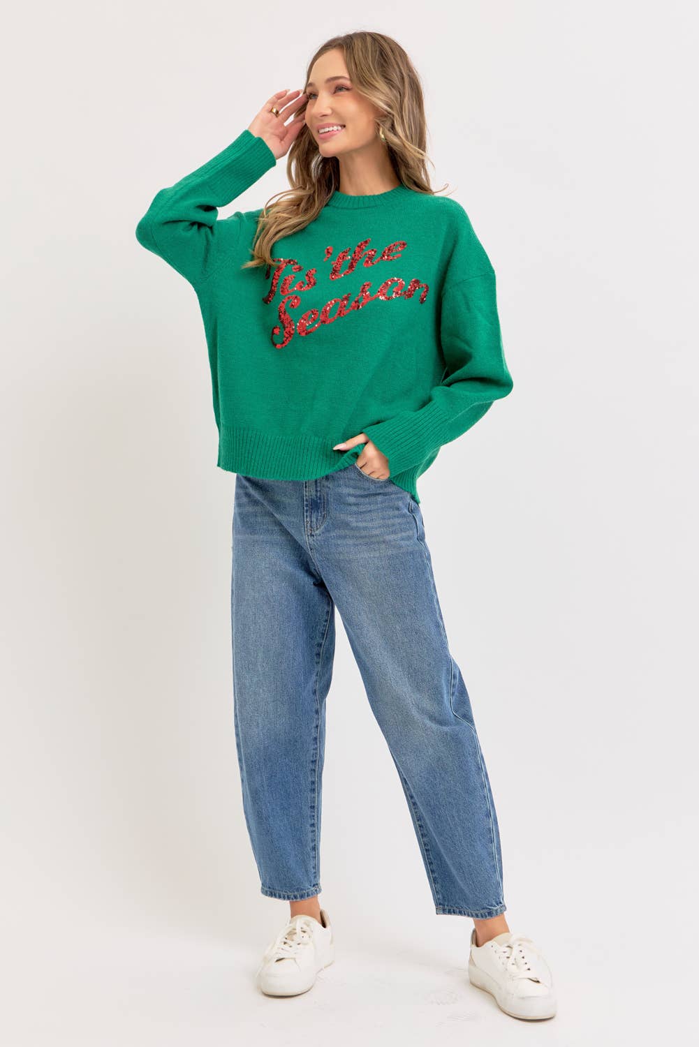 HOLIDAY SWEATER IT'S THE SEASON: IVORY / Contemporary / S