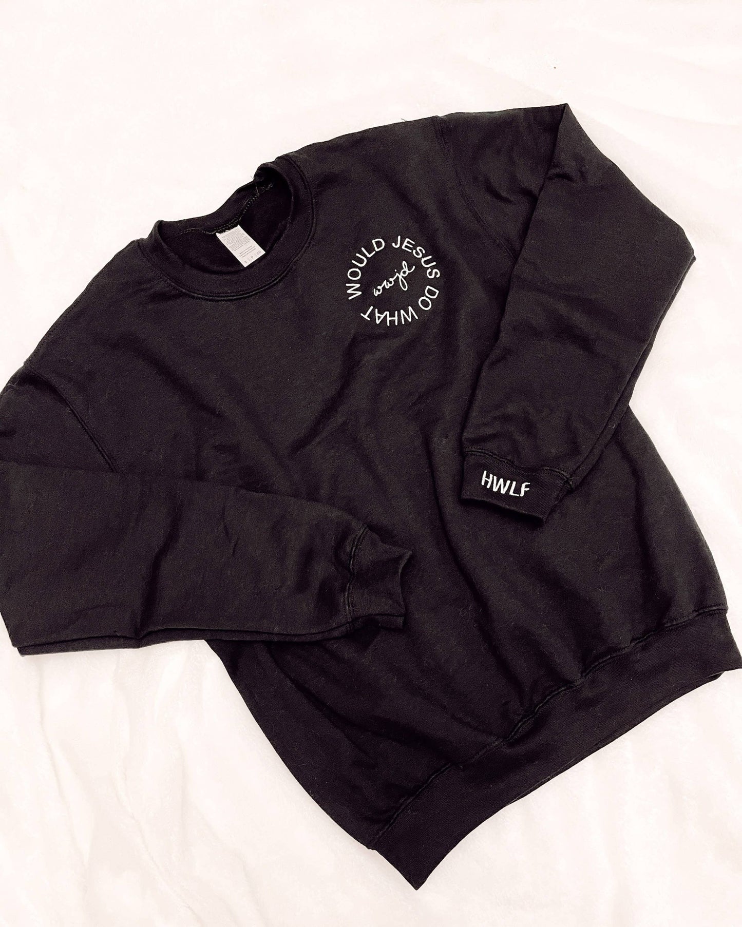 Embroidered Circular WWJD Logo Sweatshirt