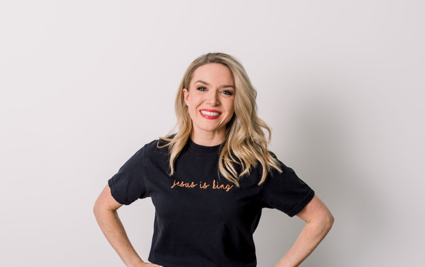 Embroidered 'Jesus Is King' Summer Tee